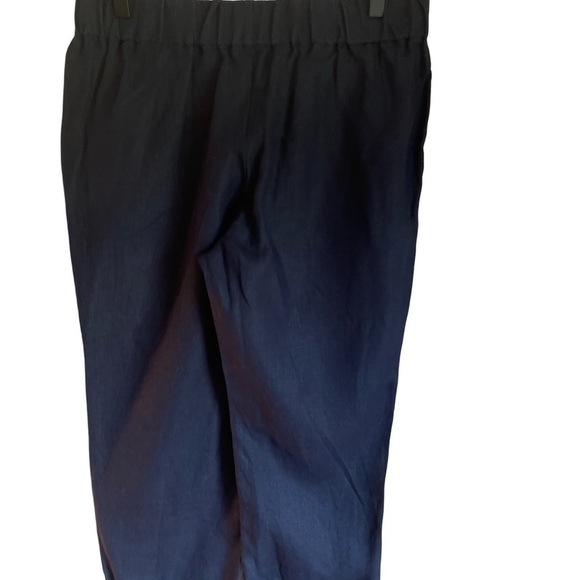 Chico’s Casual Linen Pants With Cuffs Color Navy - Picture 3 of 4